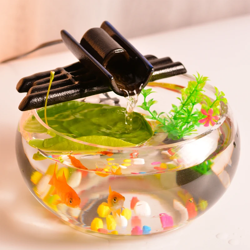 Настольный мини фонтан 110 В/220 В керамический стеклянный водяной для помещений