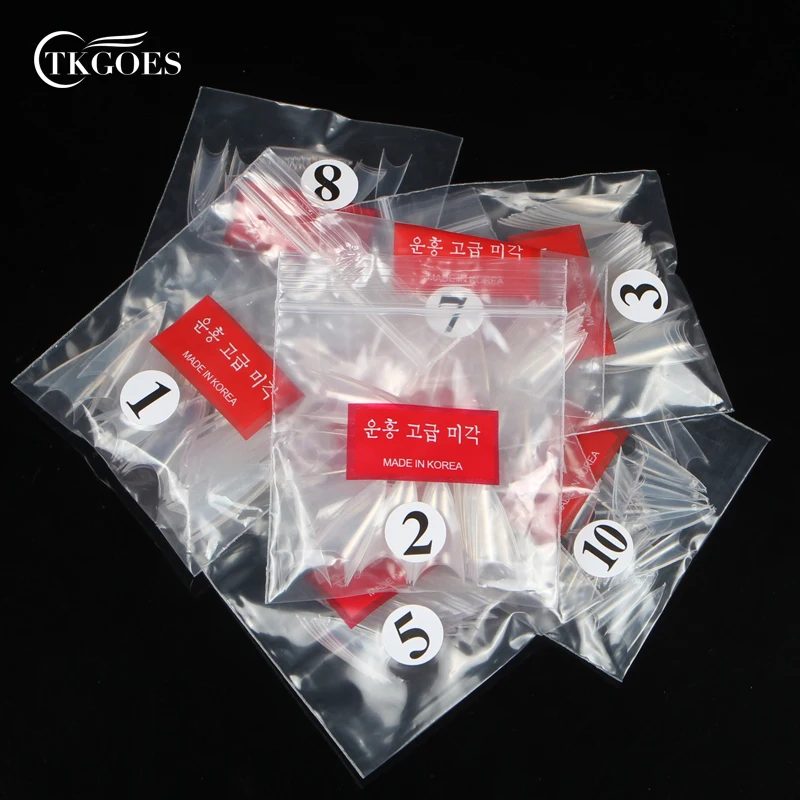 TKGOES 500 шт полные острые концы ногти кончики для французского маникюра акриловые