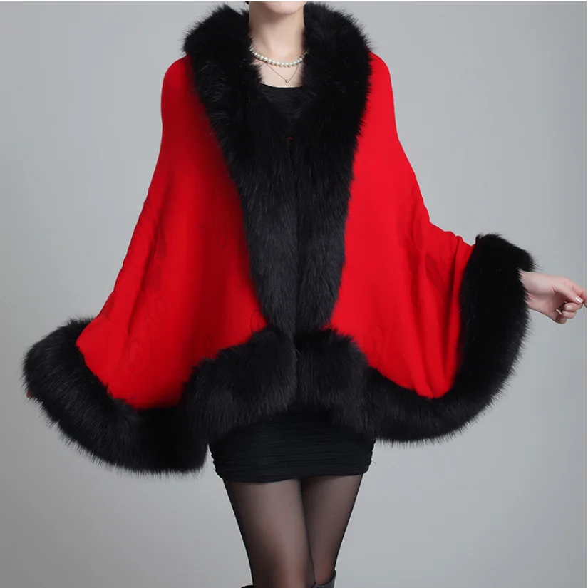 Модное осенне-зимнее женское пальто из искусственного меха кожаные пончо с