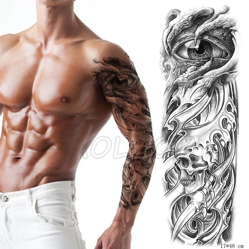 Полноразмерная Водонепроницаемая временная татуировка на руку наклейка с