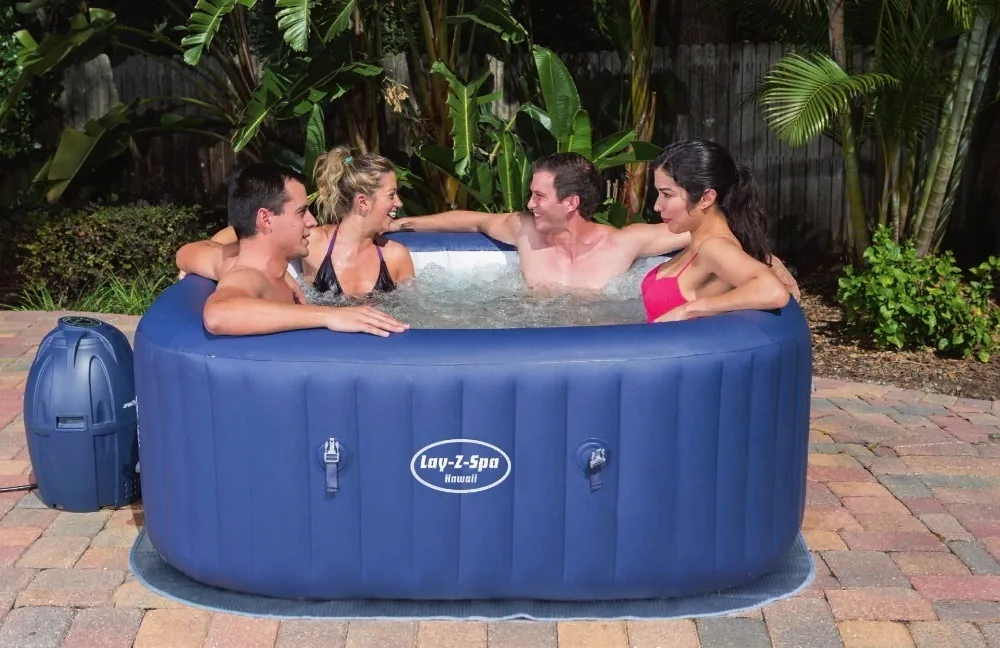54138 BestWay 180x180x71 см Hawaii HydroJet Pro SPA 71x71x2" Lay-Z-Spa квадратный надувной массажный спа семейный бассейн с подогревом