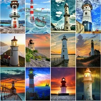 new 5d diy diamond painting full square round drill lighthouse diamond embroidery sea view cross stitch crafts home decor gift