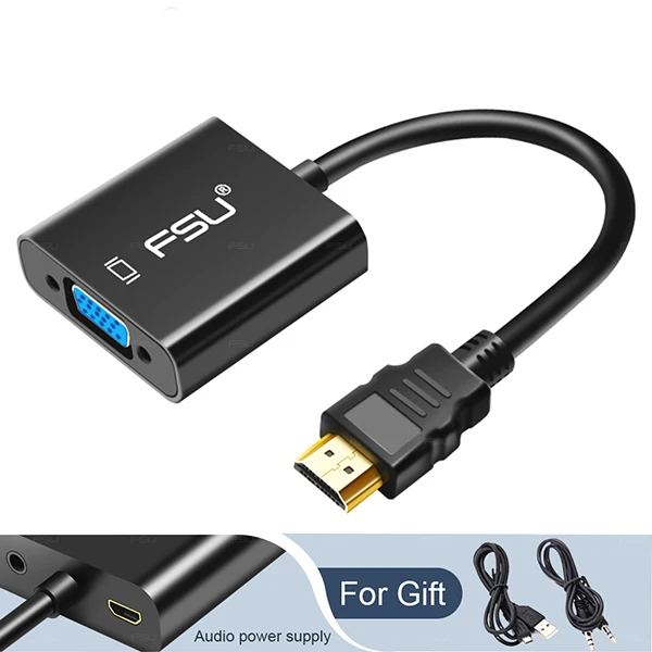 HDMI to VGA Преобразователь из VGA в HDMI кабель с аудио поддержкой 1080P HDMI VGA адаптер для мужчин и женщин видео кабель для проектора ТВ ноутбук HD tv - Цвет: HDMI to VGA