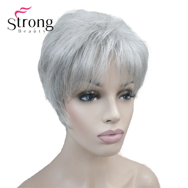 51 StrongBeauty короткий слоистый блонд лохматый Классический колпачок полный синтетический парик выбор цвета - Цвет: 51