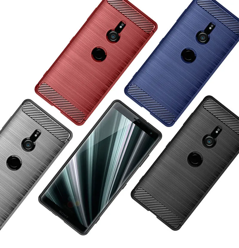 Черный амортизирующий чехол из мягкого ТПУ с защитой от царапин углеродного