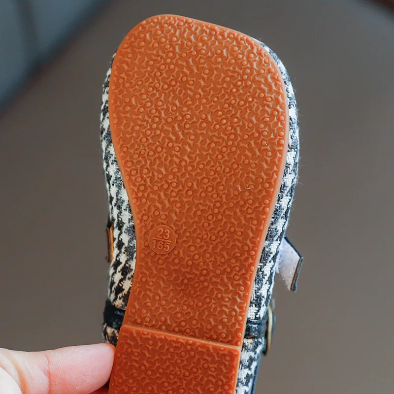 

Girls Princess Shoes Spring New Plaid Non-slip Soft Sole Baby Shoes Small Children's Single Leather Shoes Baby Toddlers Shoes
