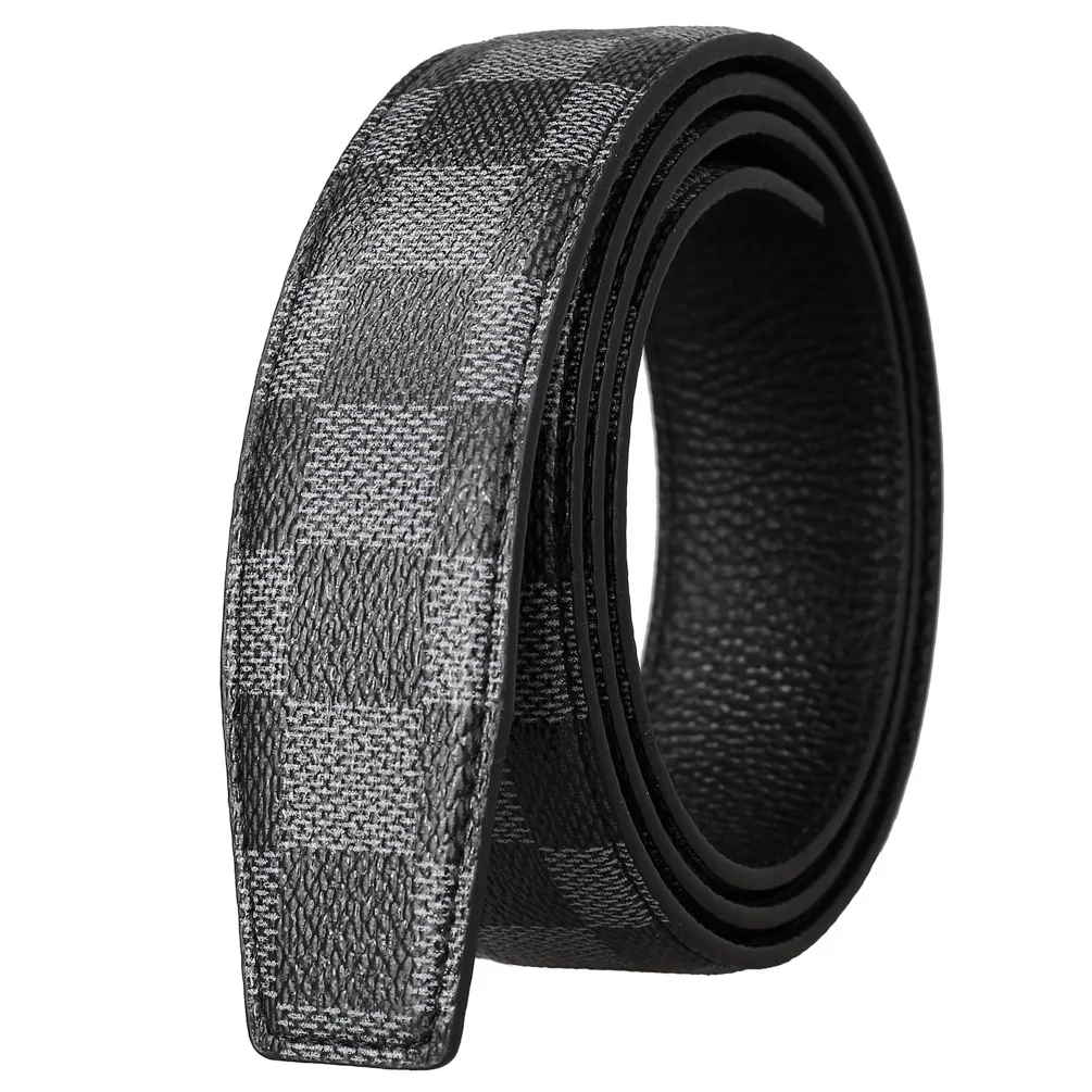 

High Quality No Buckle 3.5cm Wide Male Cow Leather Belt Without Automatic Buckle Strap Designer Belts Leather Belt Men