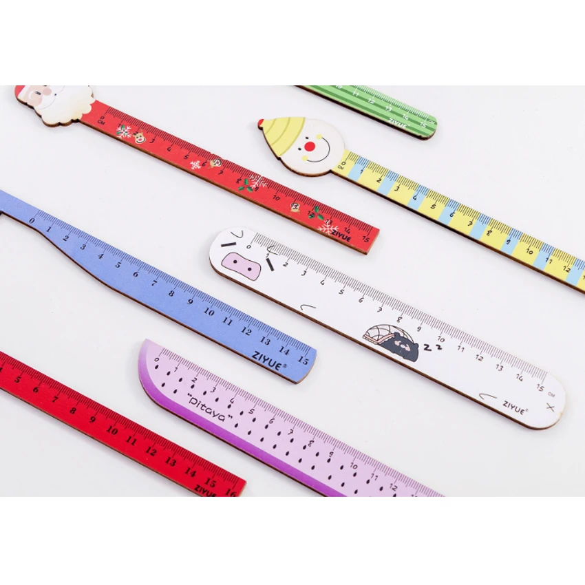 1 шт./лот корейский дизайн Санты клоуна кактуса деревянные мерные прямые линейки