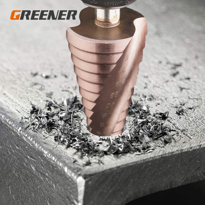 

4-12mm 4-20mm 4-32mm 4-22mm 5-23mmHSS Straight Groove Step Drill Bit Titanium Coated Metal Hole Cutter Core Drilling Tools
