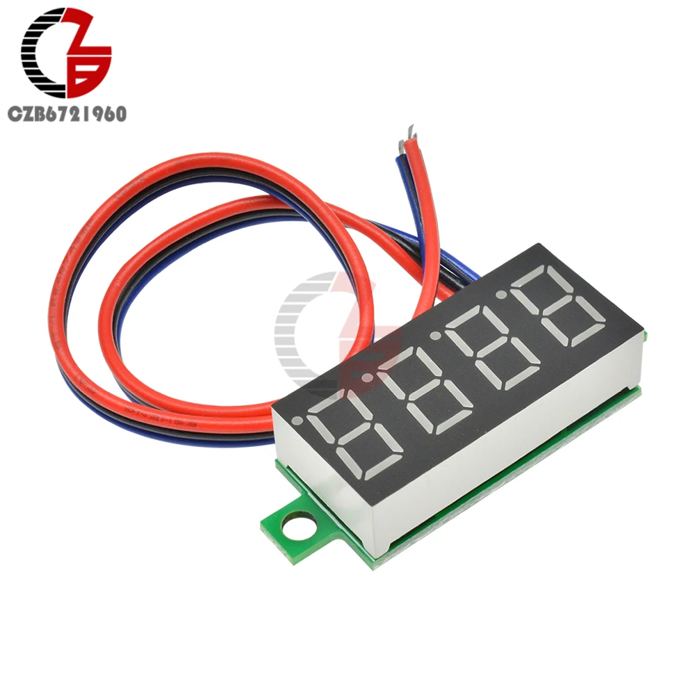 DC 0-100V 0,3" цифровая панель вольтметра 4 цифры по ценам от производителя Высокая точность автомобильный вольтметр 12V 48V 60V Батарея Ёмкость тестер детектор