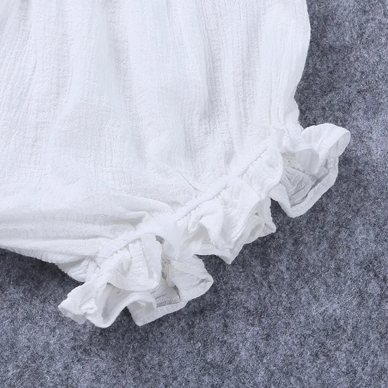 

Summer Baby Ruffle Cotton Linen Bread Shorts Panties Solid Color Infant Boys Girls Kids PP Pants Bottoms