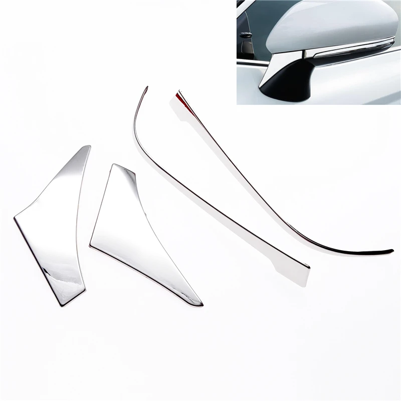 

4 Pcs Rearview Mirror Under Strip Trim Kit Stainless Steel Decoration Protection Accessories For Toyota Camry 2018 2019 2020