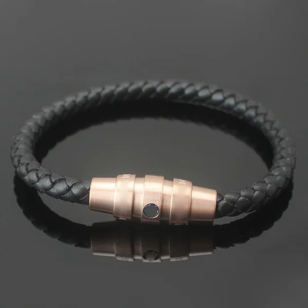 

New design brand jewelry Mont stainless steel bulk leather bracelet for men
