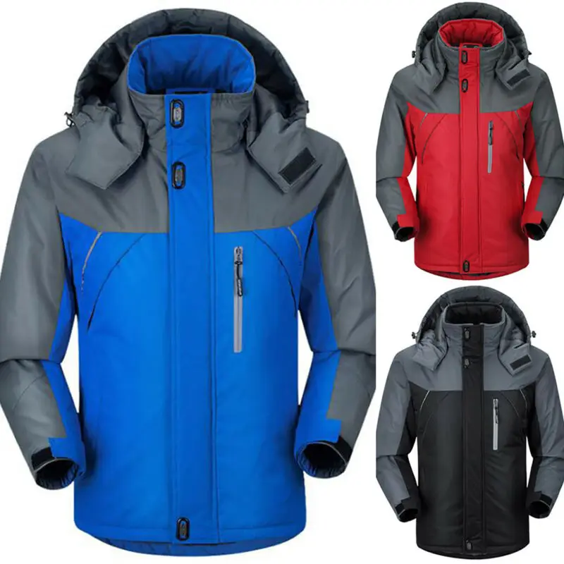 

Waterproof Jaciket Mens Winter Jacket Hooded Coat Outdoor Ski Snow Hiking Warm Hoodies Overcoats Men Fashion Outdoor Sports