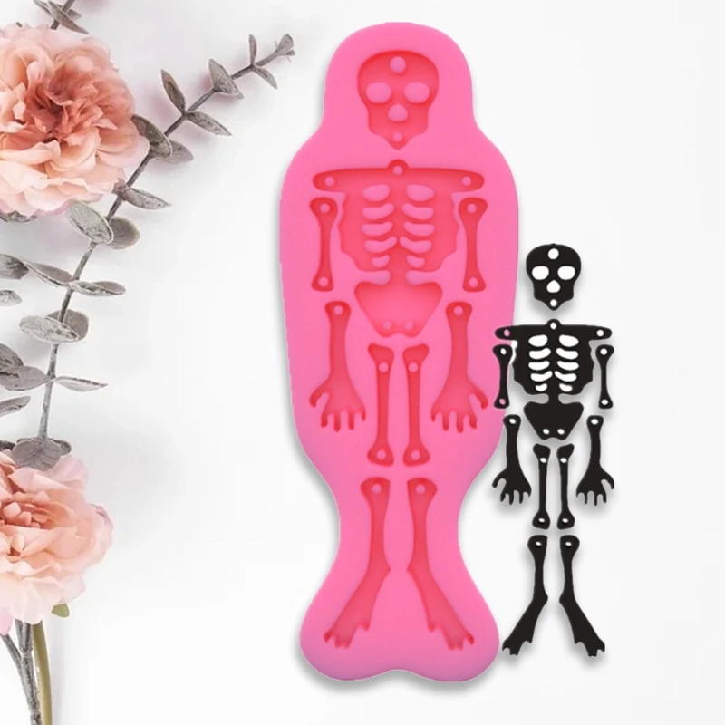 

LXAE Skeleton Shape Keychain Resin Mold Key Chain Earrings Pendants Silicone Mould