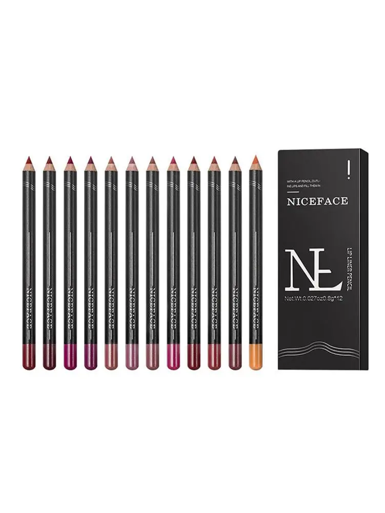 

12 Color Lip Liner Matte Velvet Lipstick Pen Lip Pencil Lasting Professional Multi-functional Lipliner Pencil Lip Liner Pens