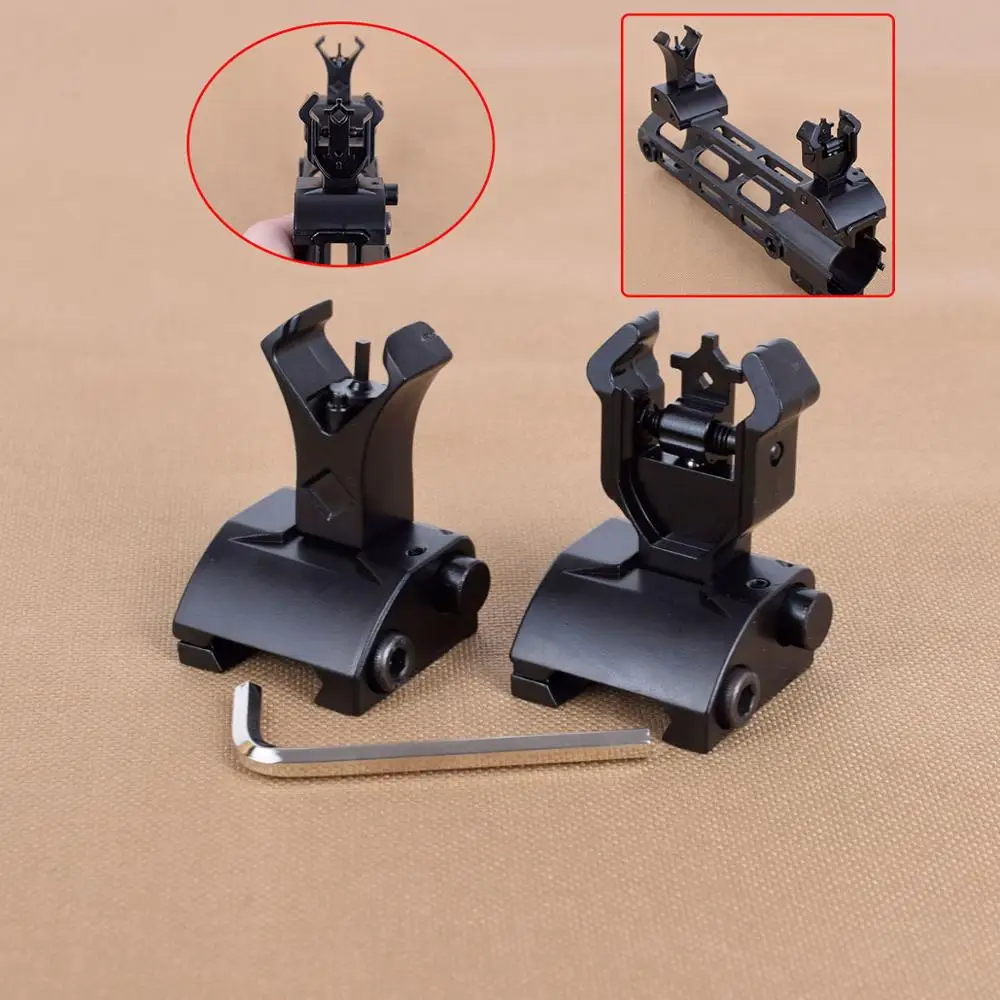 

Tactical Metal Low Flip Up Front Rear Iron Sight Set Folding For Hunting Sight Fit Airsoft Rifle M4 AR15 20mm Picatinny Rail