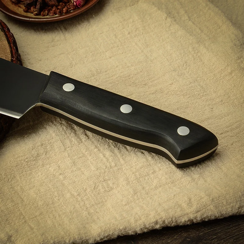 Chef Knife Stainlesss Steel Cleaver Butcher Meat Vegetables Slicing Kitchen Black Blade | Knives