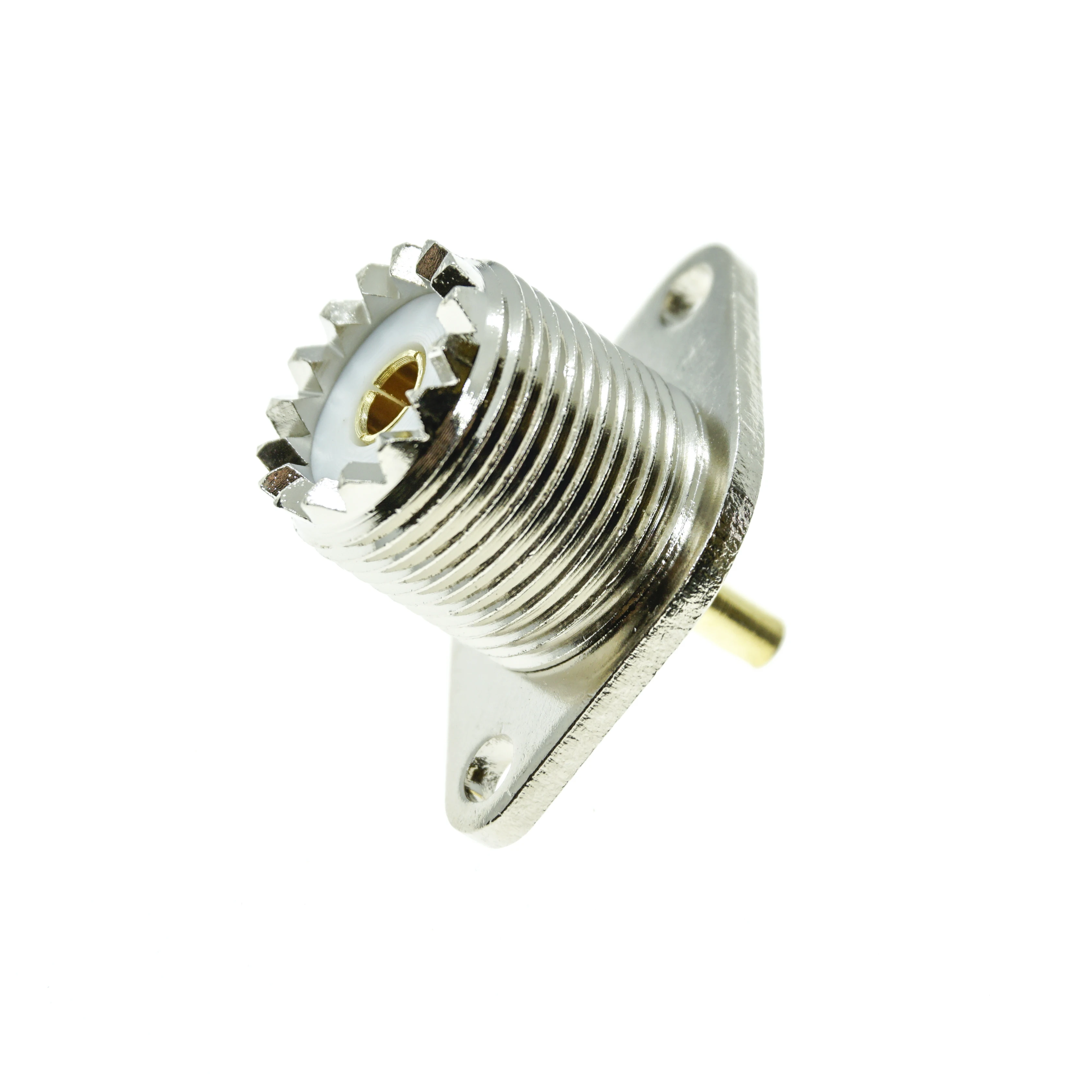 Разъем UHF PL259 SO239 Coax гнездо 2 отверстия фланец панель крепление припой чашка латунь