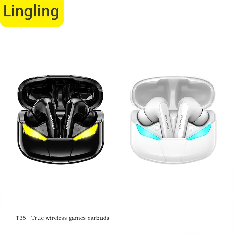 

T-35 Stylish Wireless Bluetooth Gaming Headset Stereo Waterproof Microphone For Huawei Iphone OPPO Xiaomi TWS Sports Headset