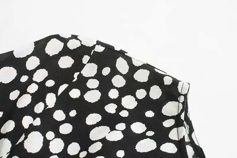 Woah Fashion Ozz9353-58 European and American 19 women's new Polka Dot elastic waist long sleeve dress | Женская одежда
