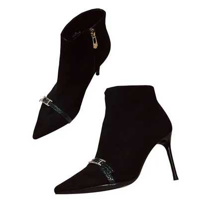 Новинка Осень зима 2019 привлекательные женские сапоги на высоком каблуке красные