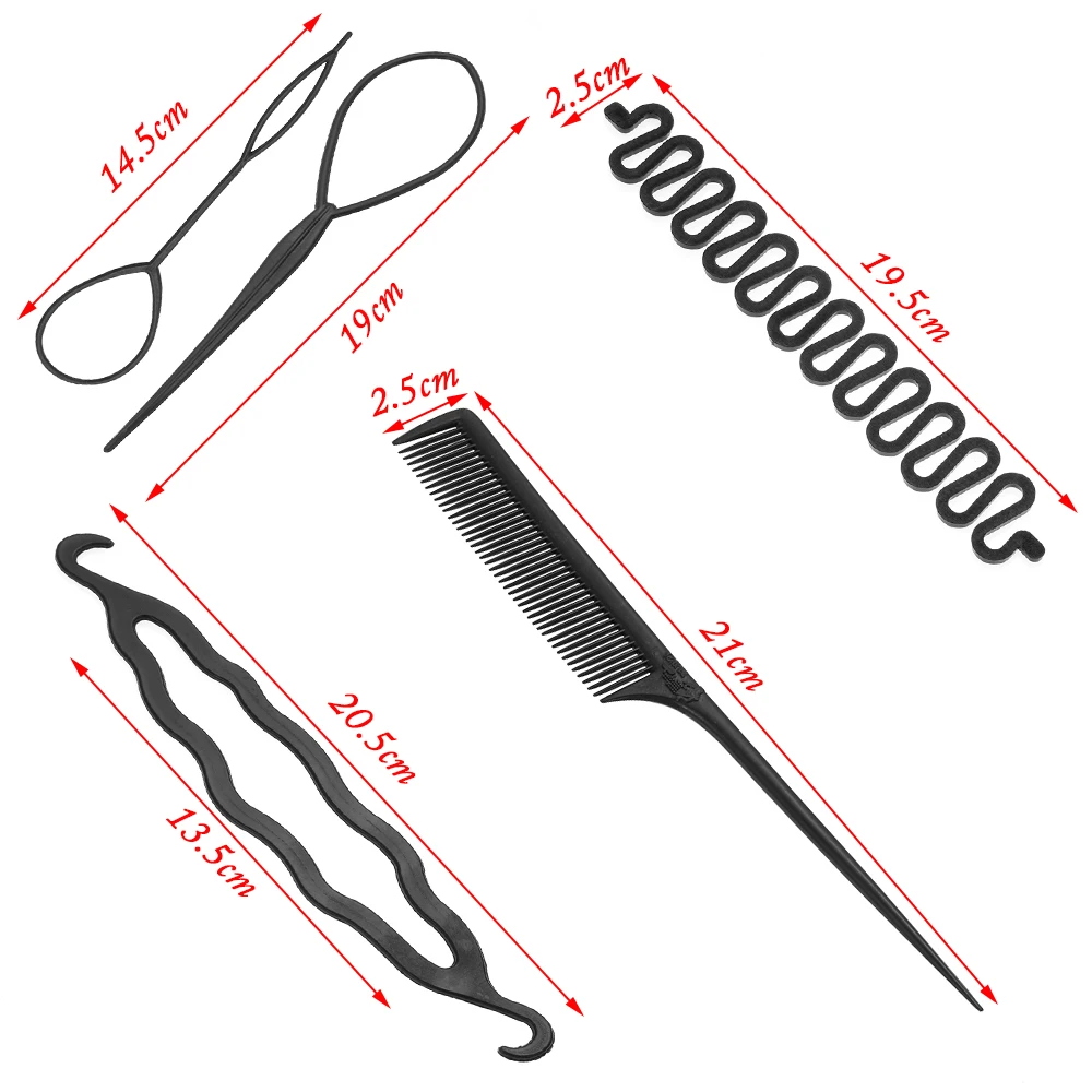 

5PCS/Set Portable Professional Bun Roller Maker Twist Curler Hair Braid Tool Hair Pin Ponytail DIY Hair Styling Accessories Hot