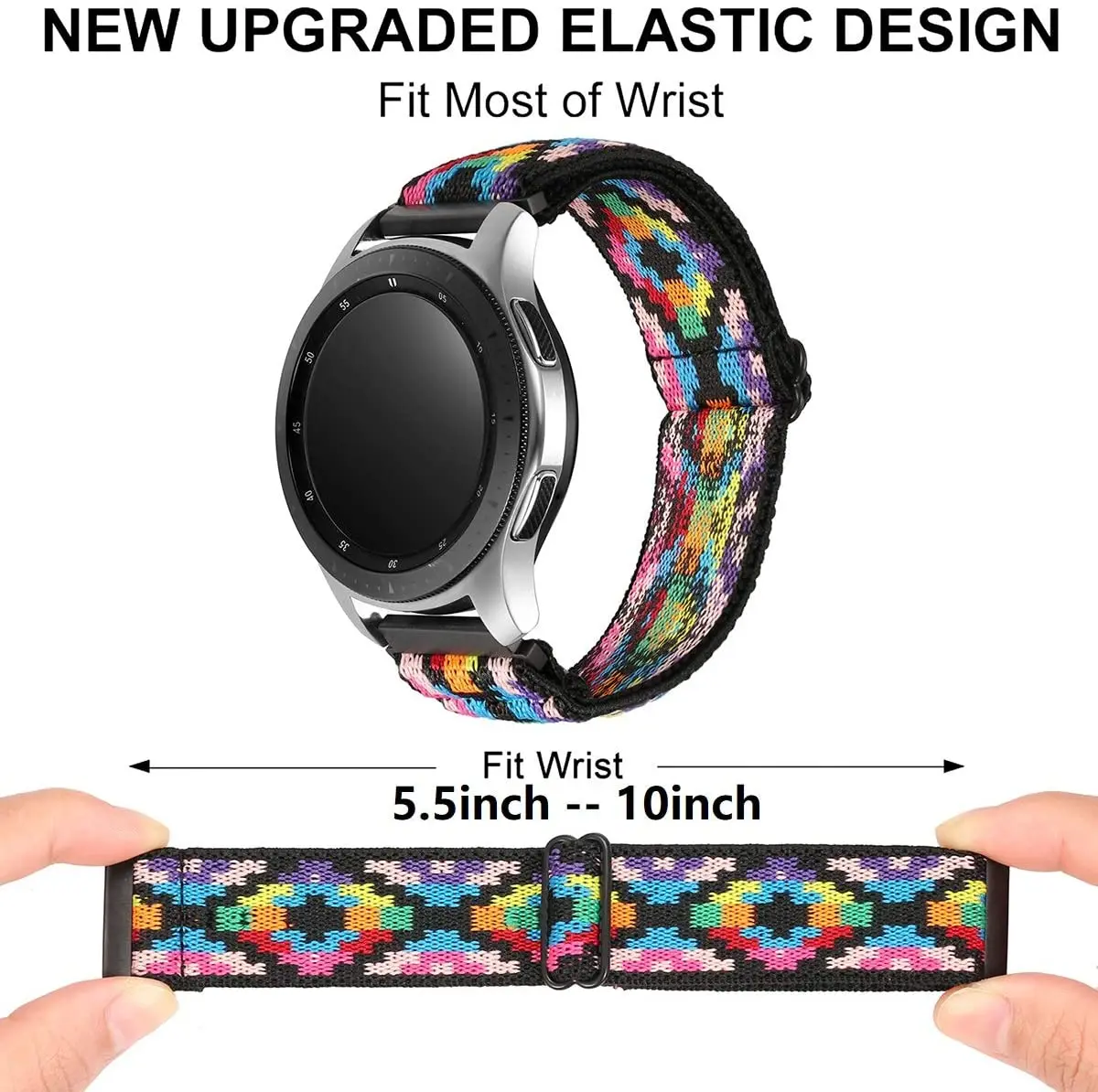 Ремешок нейлоновый для Samsung watch 3/Galaxy Active 2/Gear S3/amazfit регулируемый эластичный