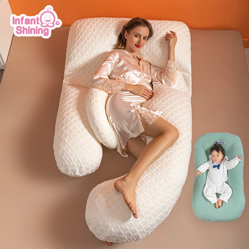 

Pregnancy Pillow Maternity Sleeping Support Pillows Cotton U Shaped Pregnant Cushion Women Breastfeeding Side Sleep Nursing