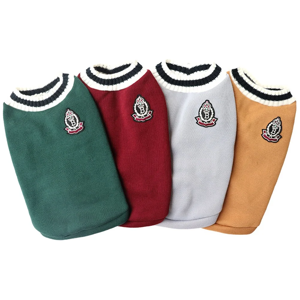 

Soft Dog Sweater British College Style Winter Warm Puppy Pet Clothes For Small Medium Large Dog Chihuahua Golden Retriever