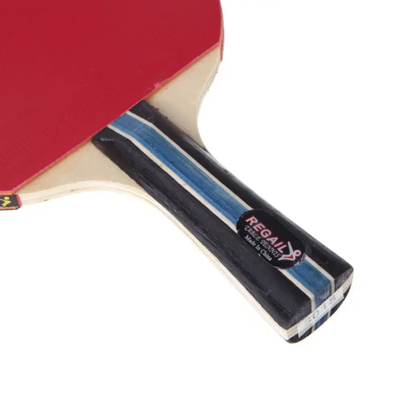 

New Long Handle Shake-hand Table Tennis Balls Racket Table Tennis Paddle + Waterproof Bag Pouch Red Indoor