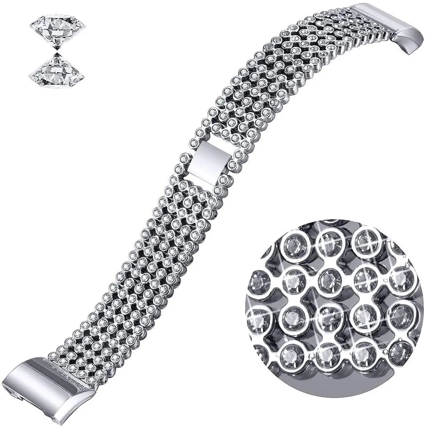 OULUCCI металлический бриллиант для Fitbit Charge 3 ремешок Женский сменный Браслет