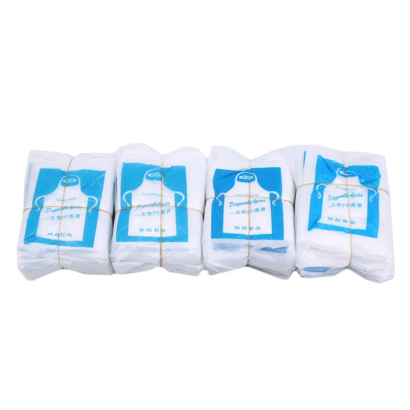 

Apron 100Pcs Disposable Beauty Apron Transparent Poly Aprons Body Art Use Accessories Supply