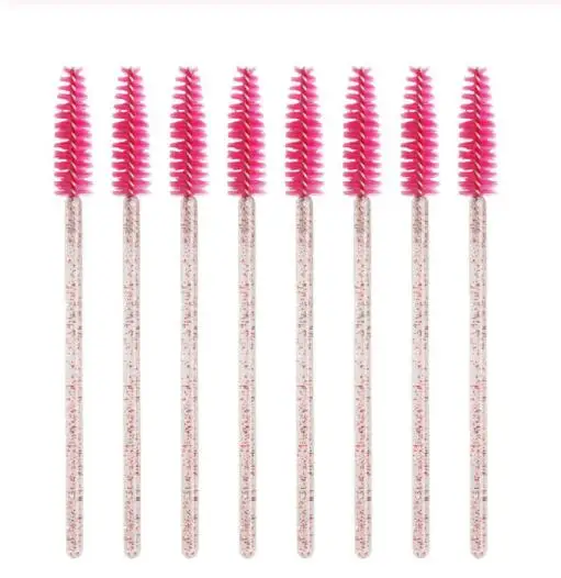 50 shinypink rose 100 шт./компл. Женская Мода Одноразовые ресниц питания тушь для ресниц кисти палочка бровей аппликаторные инструмент для макияжа - Handle Color: 50 shinypink rose