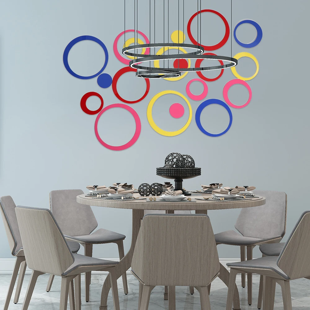 5 шт./компл. акриловые настенные наклейки Съемный Фон для телевизора круглые 3D