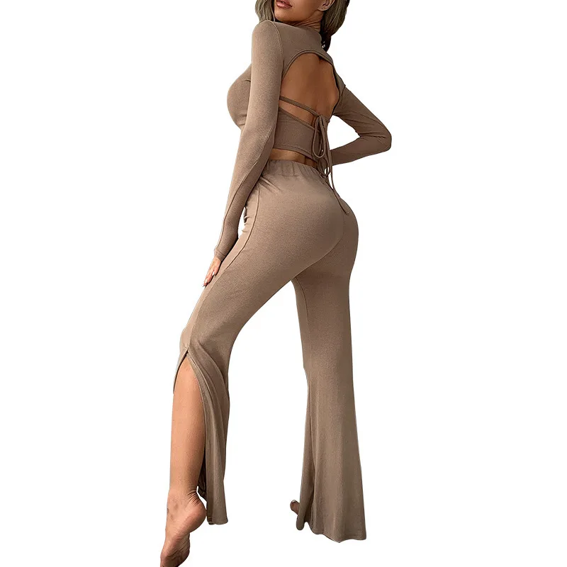 

Glamm Lady Spring Party Sexy Two Piece Set Women Winter Hollow Out Club Women Set Split Tracksuit Casual 2 Piece Set New Fashion