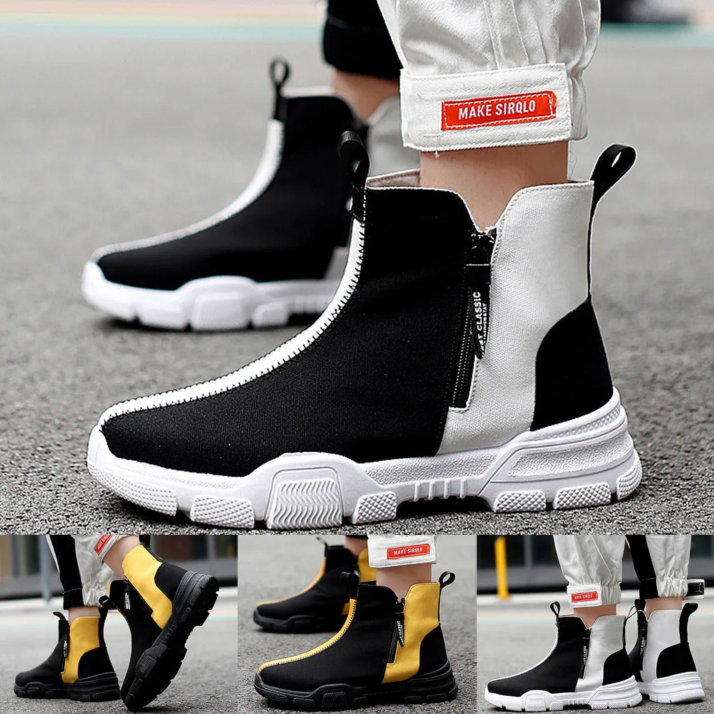 

High Quality Solid Color Winter Men's Martin Boots Warm Working Boots High Men's Fashion Boots Round Toe High Top Shoes