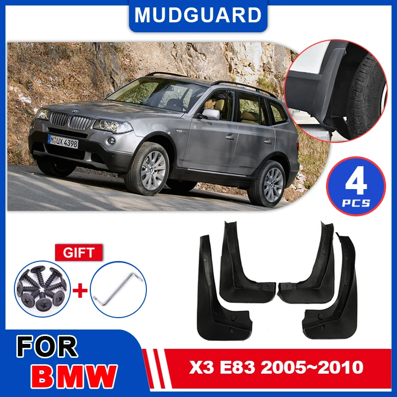 For BMW X3 E83 2005~2010 With Pedal Mudguards Mudflaps Fender Flap Splash Guards Front Rear Mud Auto Parts Cover Accessories