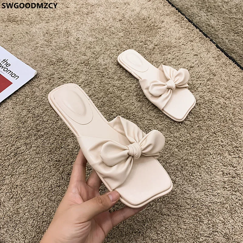 

Butterfly Knot Beach Shoes Woman Slippers Slides Women Designer Slippers Women Summer 2021 Ladies Slippers Brand Shoes Chaussure