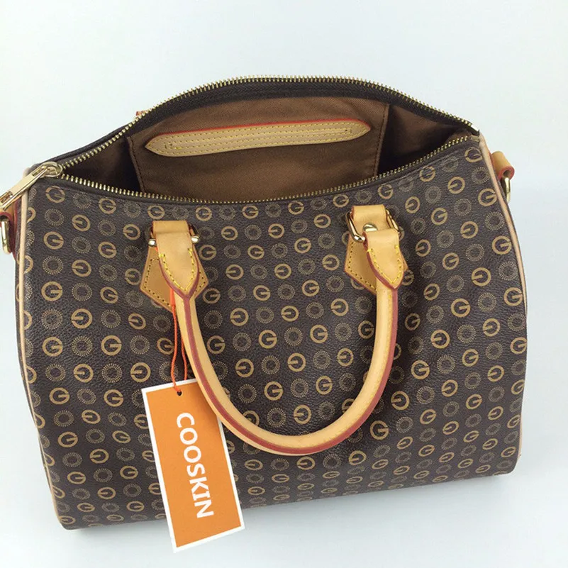 Модная классическая женская сумка COOSKIN скоростная Холщовая Сумка-Бостон через