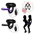 Двойной фаллоимитатор, женский вибрирующий эластичный ремень, Страпон для лесбиянок, женские фаллоимитаторы, интимные игрушки для взрослых