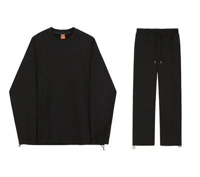 

The spring and autumn lazy sports sweatshirt suit Korean version men's trend pure color trousers a couple suit two