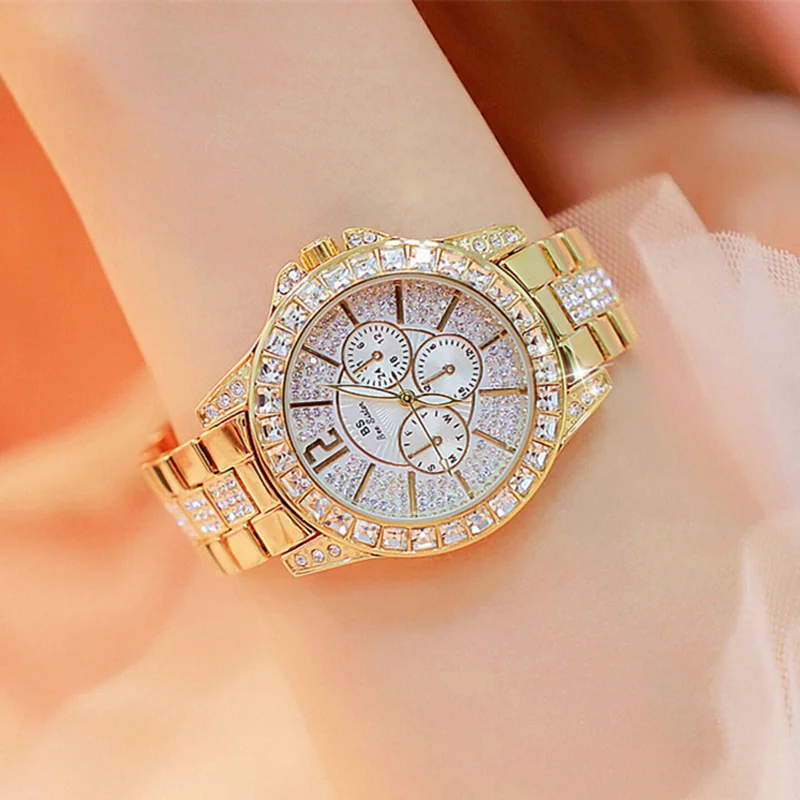 Женские наручные часы из розового золота женские роскошные с бриллиантами и