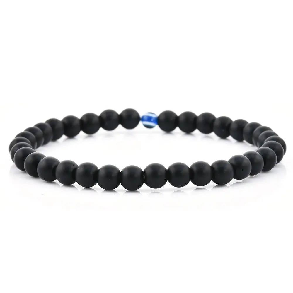

Hot Fashion Men Boys Bangle Bracelets Evil Eye Polish Stones Beads Bracelet Gift
