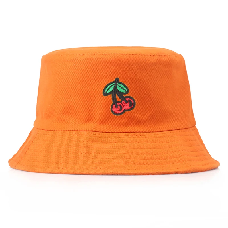 

Outdoor Bucket Hat Unisex Bucket Cap Cherry Round Hats All-match Leisure Cap Harajuku Foldable Bucket Hat Women Fisherman Cap