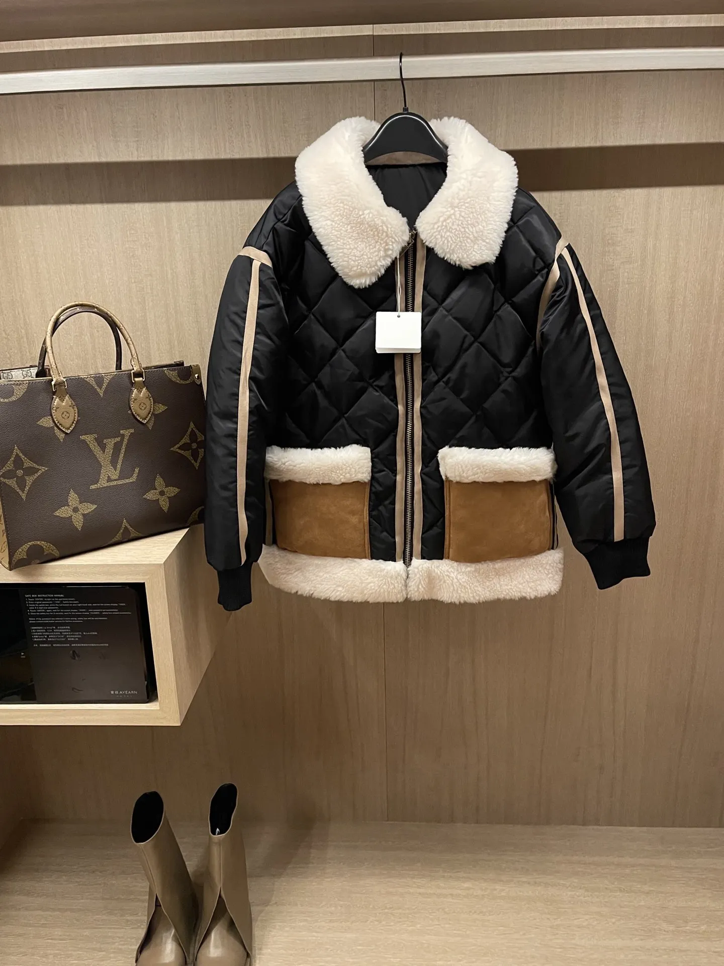 

FAKUNTN 2021 winter new down jacket, lamb fur real fur one down jacket, 90% white goose down casual jacket