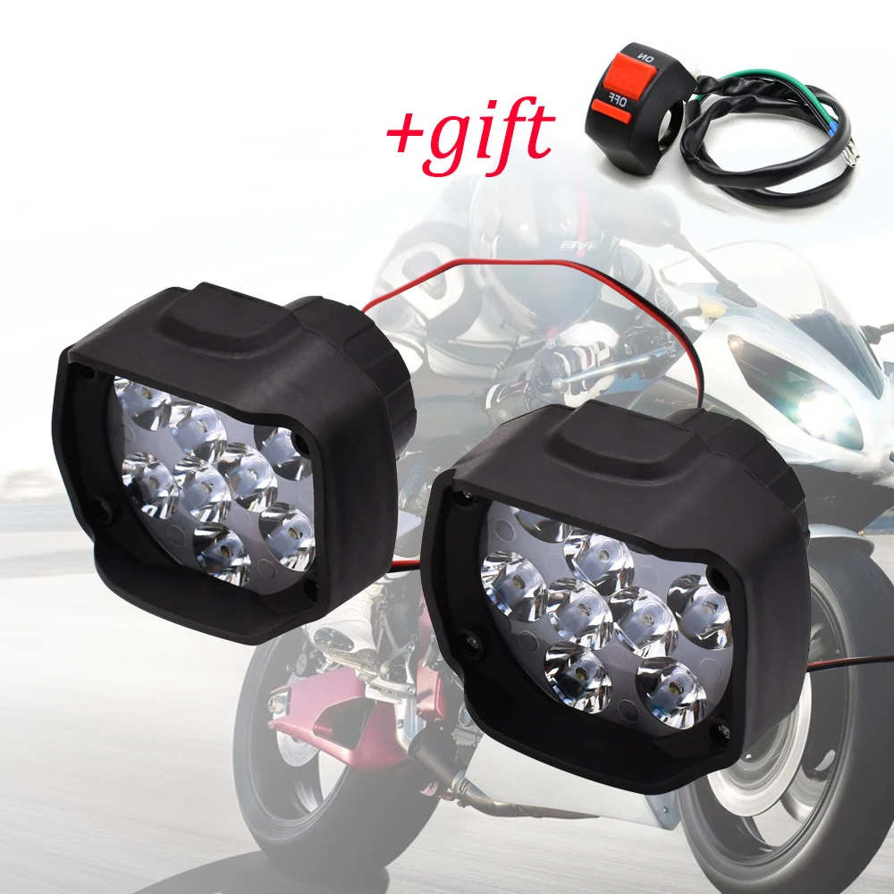 Светодиодная передняя фара для мотоцикла 6500K 10W мото фар фары 12V светодиодные