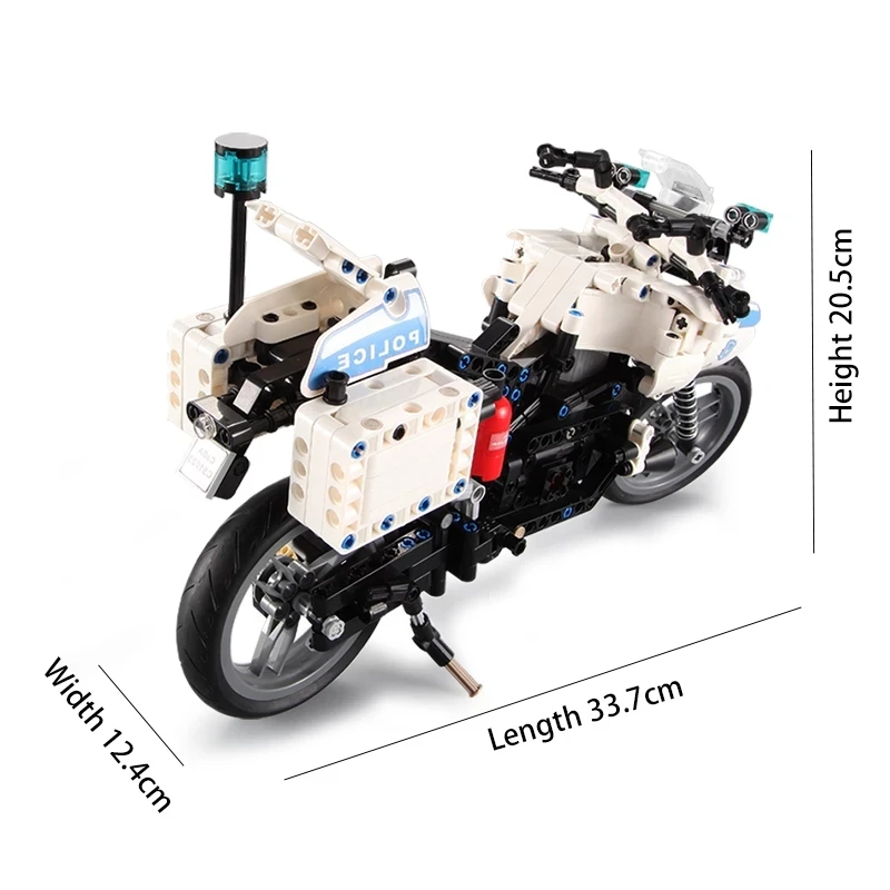 

CaDA High-Tech Cities Military SWAT WW2 Building Blocks DIY Police Patrol Electric Motorbike Simulation Model Bricks Toys Boys