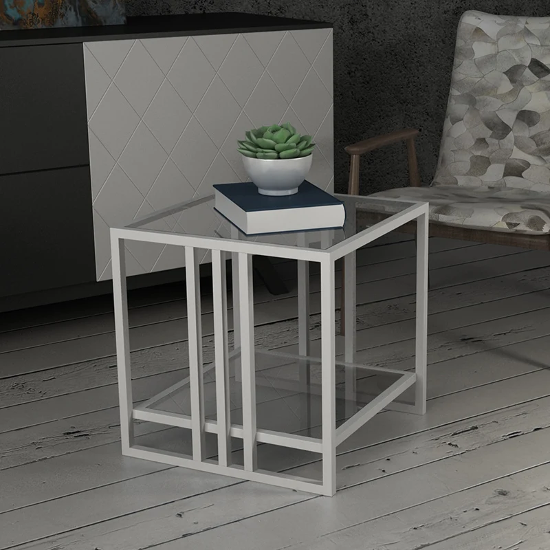 Стеклянный угловой столик домашнее украшение простой диван маленький чайный для