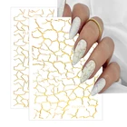 Полоя сетчатая лента для дизайна ногтей Наклейка 3D золотая бронзовая фольга кружева металлическая паста подвески своими руками дизайн ногтей